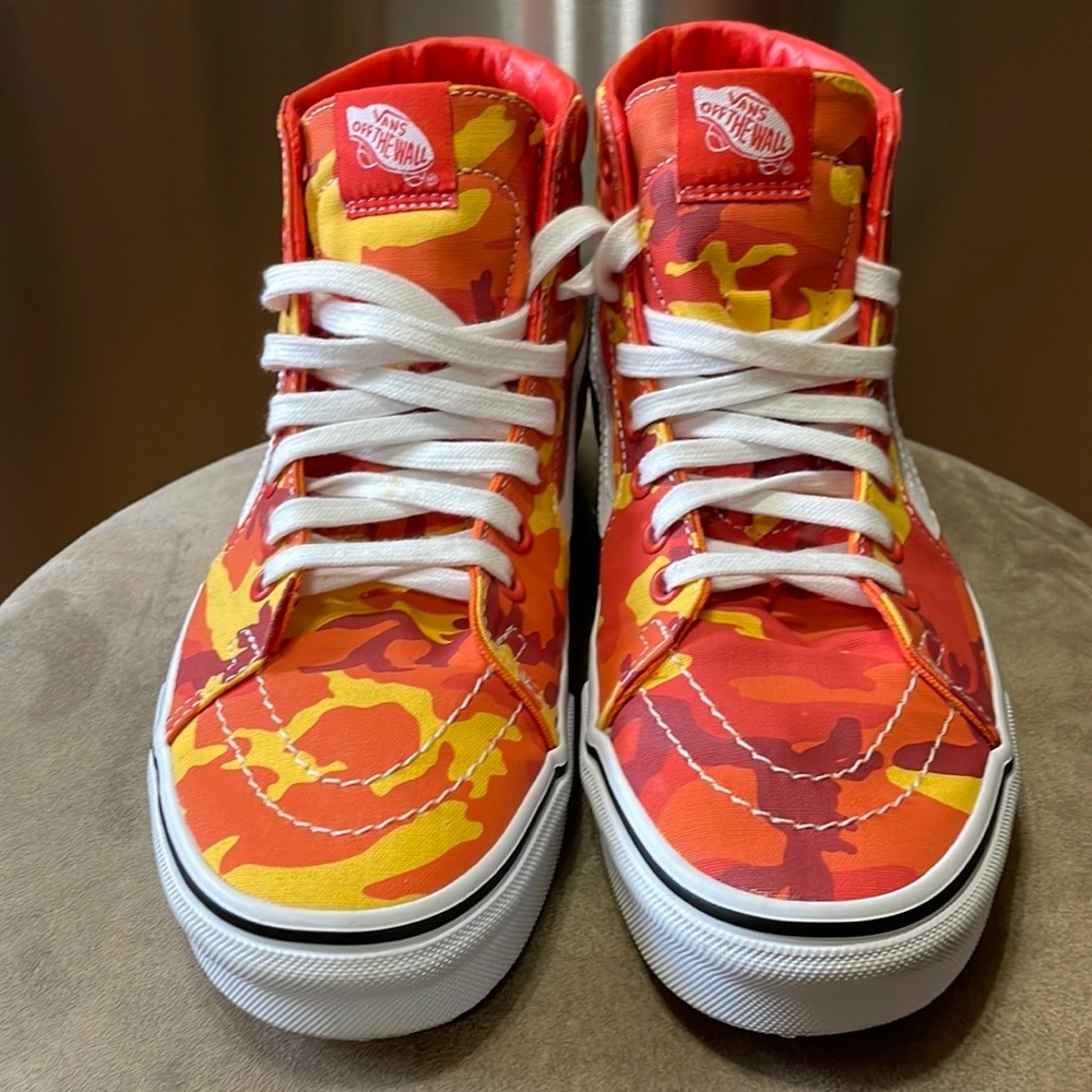 Orange camo vans